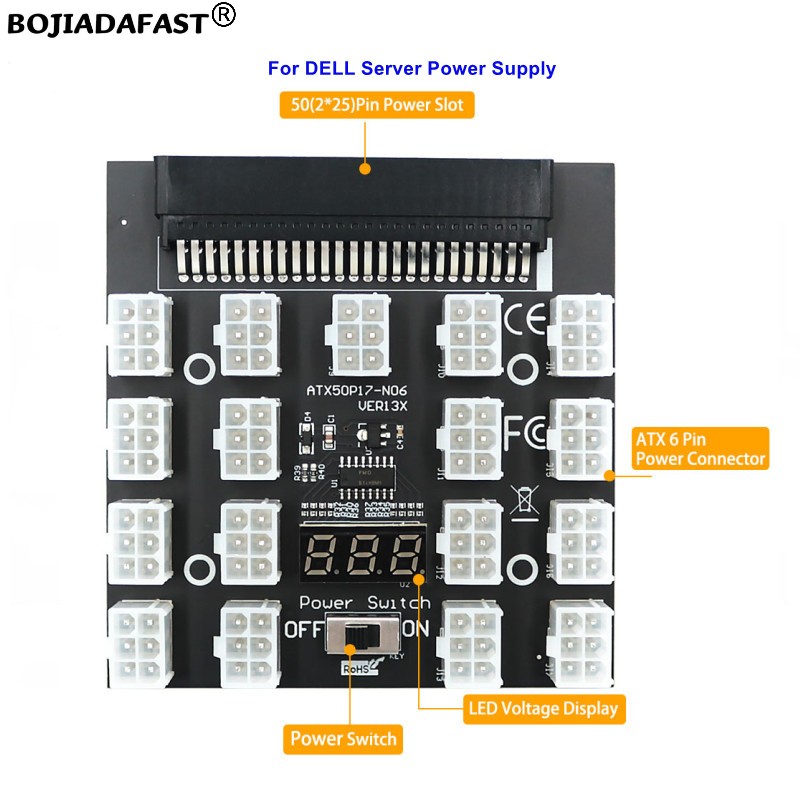 17 * PCI-E 6Pin Connector Brea - 2400W Server Psu Breakout Board recensie en prijs